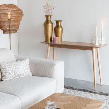 Console en bois 120x40cm - Bois clair - FABIO - Bois - Style Scandinave
