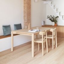 Teulat - Table à manger extensible 6 à 8 personnes en bois 160-200x95cm - Bois clair - ATLAS - Bois - Style Contemporain