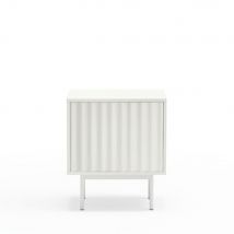 Teulat - Table de chevet 1 porte 2 tiroirs en bois - Blanc - SIERRA - Bois - Style Contemporain