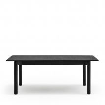 Teulat - Table à manger extensible 6 à 8 personnes en bois 160-200x95cm - Noir - ATLAS - Bois - Style Contemporain