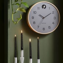 Karlsson - Horloge murale ronde ø31,5cm - Gris - NATURAL CUCKOO - Bois - Style Contemporain