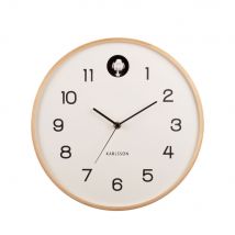Karlsson - Horloge murale ronde ø31,5cm - Blanc - NATURAL CUCKOO - Bois - Style Contemporain