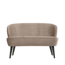 Woood - Banquette 2 places velours - Beige - SARA - - Style Contemporain,Vintage
