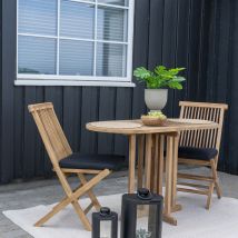 House Nordic - Table à manger en teck pour balcon 120x60cm - Bois clair - Huelva - Bois - Style Contemporain