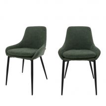 Tenzo - Lot de 2 chaises en tissu et métal - Liv - Couleur - Vert sapin - Tissu - Style Scandinave