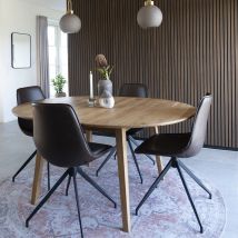 House Nordic - Table à manger extensible 4 à 6 personnes en bois ø118-158x118cm - Bois clair - METZ - Bois - Style Contemporain