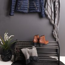 House Nordic - Meuble à chaussures en bois et métal - Noir - PADOVA - Bois - Style Contemporain