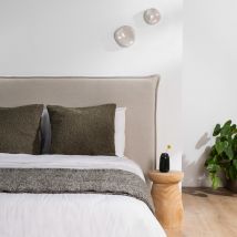 Tête de lit en coton et lin L170cm - Naturel - MACBETH - - Drawer - Style Contemporain