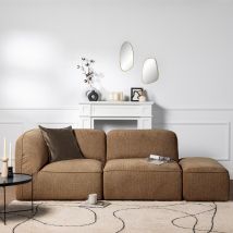 Angle réversible pour canapé modulable en tissu - Caramel chiné - Noor - Drawer - Style Contemporain