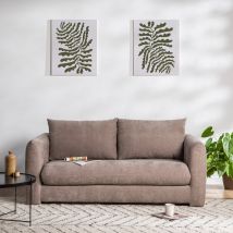 Canapé droit 2,5 places en tissu style contemporain - Taupe - Wiame - - Drawer - Style Contemporain