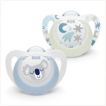 Nuk Chupetes fisiológicos Starlight 0 a 6 meses x2 - Easypara