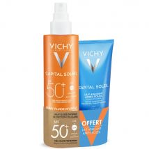 Vichy Capital Soleil Beach Protect Spray Antisequedad Spf50+ + Leche Aftersun 200ml - Easypara