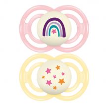 Mam Perfect Noche Tendance Chupete simétrico fosforescente A partir de 18 meses x2 - Easypara