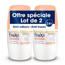Etiaxil Desodorante Roll-on Suavidad sin Aluminio 48h Piel sensible 2x50ml - Easypara