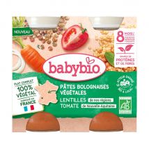 Babybio 100% vegetal Plato completo bio A partir de los 8 meses trocitos fundentes 2x200g - Easypara