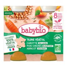 Babybio 100% vegetal Plato completo bio A partir de los 8 meses trocitos fundentes 2x200g - Easypara