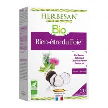 Herbesan Bien-Être Du Foie Bio 20 Ampoules - Easypara