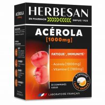 Herbesan Acerola 1000mg Vitamina C 180mg Sabor a naranja 30 comprimidos - Easypara