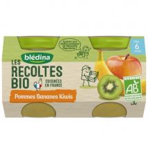 Blédina Compotas de frutas ecológicas Les Recoltes Bio A partir de 6 meses 2x130g - Easypara