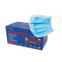 Mask per bambini Maschere chirurgiche monouso per bambini blu x50 Tipo IIR EN 14683:AC:2019 Vog Protect - Easypara
