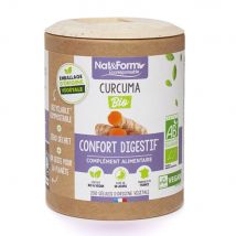 Nat&Form Curcuma biologica Comfort digestivo 200 Geluli vegetali - Fatto in Francia - Easypara
