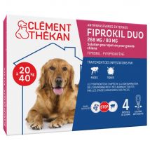 Clement-Thekan Fiprokil FIprokil Duo Controllo Pulci e Zecche per Cane 20-40kg 4 Pipette Chien 10-20kg 2.68ml x4 pipette - Easypara