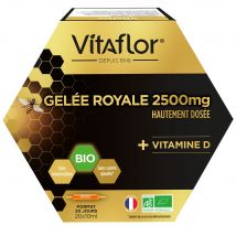 Vitaflor Pappa reale biologica 2500 mg e vitamina D 20x10ml - Fatto in Francia - Easypara