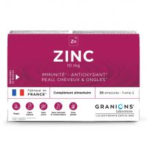 Granions Zinco 10 mg Pelle, Capelli, Immunità 30 fiale - Fatto in Francia - Easypara