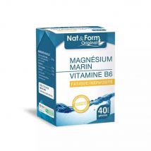 Nat&Form Magnesio marino + Vitamine B6 Stanchezza, nervosismo 40 capsule vegetali - Easypara