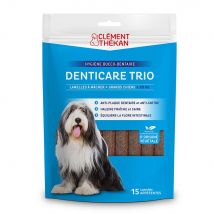 Clement-Thekan Denticare Trio Strisce da masticare Denticare Trio per Cane di peso superiore a 30 kg Promuove l'igiene orale 15 strisce - Easypara