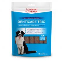 Clement-Thekan Denticare Trio Strisce da masticare Denticare Trio per Cane da 10 a 30kg Promuove l'igiene orale 15 strisce - Easypara