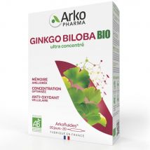 Arkopharma Arkofluides Gingko Biloba biologico 20 lampadine - Fatto in Francia - Easypara