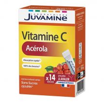 Juvamine Vitamine C Acerola 14 Bastoncini deglutibili - Fatto in Francia - Easypara