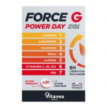 Vitavea Santé Force G Doppia azione Power Day 20 compresse - Fatto in Francia - Easypara