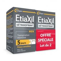 Etiaxil Detraspirante Roll-on Ascelle Men Pelle Sensibile 2x15ml - Easypara