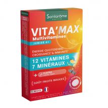 Santarome Vita'max Multivitaminici Junior Da 4 anni Sapore di frutti rossi 30 compresse masticabili - Fatto in Francia - Easypara