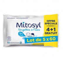 Mitosyl Salviette Acqua, Offerta speciale 4 + 1 gratis Confezione da 5x60 - Easypara