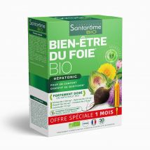 Santarome Benessere del fegato biologico Aide à la digestion 30 fiale - Fatto in Francia - Easypara