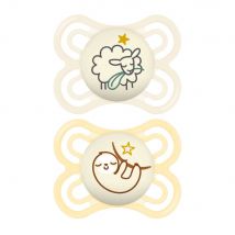 Mam Perfect Notte Succhietti simmetrici fosforescenti 2-6 mesi x2 - Easypara