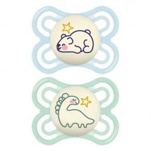Mam Perfect Notte Succhietti simmetrici fosforescenti 2-6 mesi x2 - Easypara