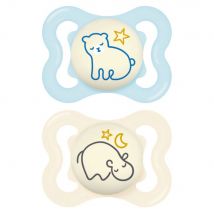 Mam Suprême Notte Succhietti simmetrici in silicone Suprême Notte 2-6 mesi x2 - Easypara