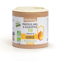 Nat&Form Propoli, Miele e Eucalipto Bio Lenisce la gola 45 caramelle gommose - Fatto in Francia - Easypara