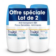 Etiaxil Anti-traspirante Deodorante Roll-On 48h Protect Traspirazione moderata Pelle Sensibile 2x50ml - Easypara