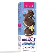 Milical Biscotti al cacao ripieni all'aroma di vaniglia 4 sacchetti da 2 Biscotti 125g - Easypara