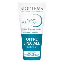Bioderma Atoderm Crema mani ultra-nutriente Pelle secca e molto secca 2x50ml - Fatto in Francia - Easypara