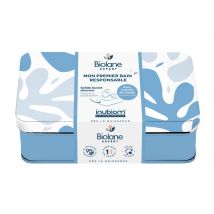 Biolane Esperto Detergente solido delicato senza sapone con olio di camelina bio con scatola in metallo 75g - Fatto in Francia - Easypara
