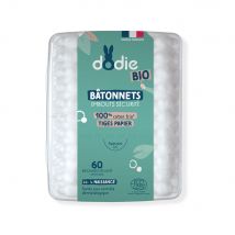 Dodie Bastoncini biologici Dodie 100% Coton Bio Tiges Papier Dès La Naissance x60 - Easypara