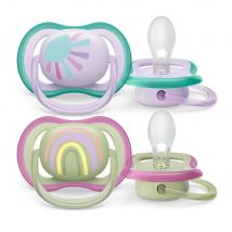Avent Ultra Air Succhietti simmetrici in silicone con motivo 0-6 mesi x2 - Easypara