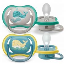 Avent Ultra Air Succhietti ortodontici fosforescenti per la notte 18 mesi Pelle Sensibile x2 - Easypara