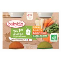 Babybio Alimenti biologici per bambini Le mie prime verdure a partire dai 4 mesi 4x130g - Fatto in Francia - Easypara